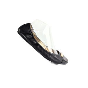 Coach Women's Size 8.5 Darsi Black Gold Flats Casual Career Wear Office Wear